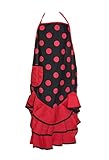 La Senorita Spanische Flamenco Schürze für Damen/Frauen - Schwarz-R