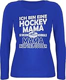Shirtracer Eishockey Trikot Ersatz - Ich Bin eine Hockey Mama - So wie eine Normale Mama nur viel Cooler - schlicht - weiß - XL - Blau - Familie - BCTW071 - Langarmshirt D