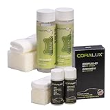 KERALUX Lederpflegeset P 2x200ml, sehr gut für Longlife Leder geeignet UND: CORALUX Autoleder Pflege Set Mini 2x50ml LC