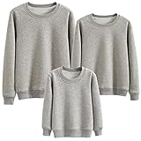 Alueeu Fleece-Pullover-Herren Warm Damen Kinder Weihnachtspullover Familie Set: Partnerlook Pärchen Fleecepullover Winter Weihnachten Fleecepulli Einfarbig Rundhals Langarm Übergröße Sw