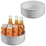 mDesign 2er-Set Lazy Susan Küchenregal – praktisches Gewürzregal für Küchenschrank – drehbarer Gewürzhalter aus Kunststoff mit besonders hohem Rand – g