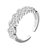[Opening Adjustable] Verlobungsring Eheringe Ring Silber 925 Damen, Zirkonia Silberringe Trauringe Damenring Vorsteckring Hochzeitsringe Antragsring Memoirering Ringe Set Schmuck