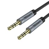 Aux Kabel 1,5m, TESmart Klinkenkabel 3,5 mm Klinke Klinke Kabel Stereo Audiokabel 3,5 mm Klinkenstecker auf 3,5 mm Klinkenstecker für Kopfhörer Hi-Fi System, MP3 Player und Mehr (Schwarz)