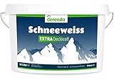 Derendo Schneeweiss Extra - 10l matte Wandfarbe weiß - Innenfarbe - sehr hohe Deckkraft - Ideal für Wand und Deck