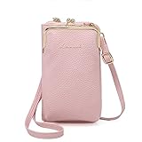 LOVEVOOK Handytasche mit Geldbörse Damen, Handy Umhängetasche mit Band, Handy Schultertasche Clutch für iphone sumsung Handy unter 6,5 Zoll R