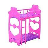 Fiacvrs Puppenhochbett Puppenbett, Etagenbett für Zwillingspuppen, Puppenbettwäsche, Puppenzubehö