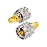 Vecys Funkgerät SMA Stecker auf UHF Stecker Gerader Adapter PL259 Adapter SMA Adapter 2 Stück für Amateurfunk UHF Funk Walkie Talkie Handfunkgerät Pl Stecker Antennenadapter CB R