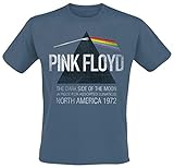 Pink Floyd North America 1972 Männer T-Shirt blau L 100% Baumwolle Band-Merch, B
