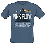 Pink Floyd North America 1972 Männer T-Shirt blau L 100% Baumwolle Band-Merch, B