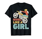 Ride Like A Girl Dirt Bike Rider Motocross Enduro Vintage T-S