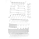 Werkzeuglochwand Haken 80 Teiliges lochwand haken, Lochwand für Zangen,Hammer,Organisationswerkzeuge Pegboard Haken Sortiment Peg Board Hook Anhänge Set und Organisation Storage Shop T