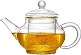 ZXYDD Teekanne Tasse Teekanne Glas mit Filter Teekanne Pu'er Tee Set Home Teekanne Kungfu Verdickung Hitzebeständig (Größe: 1 Topf, 2 Tassen, 1 Teetablett) (Größe: Einzeltopf)