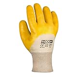 (12 Paar) teXXor Handschuhe Nitril-Handschuhe Strickbund 12 x gelb 9