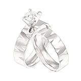 ANAZOZ Paar Ring Eheringe Paarpreis Unisex 1 Paar Paare Ringe Edelstahl Paare Ringe Silber Paarring