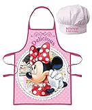 lau-fashion Disney Kochschürze Kinder Mädchen Kindergarten Schule Kochset - Minnie Maus M