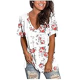 Tshirt Damen Kurzarmshirt Oberteile Casual Bluse Print Pullover Lose Sport Tops Lang Shirts Teenager Mädchen Damen Ohne Kapuze Pulli Top Tshirts Vintage Sweatshirt Bluse Shirt-Geschenk