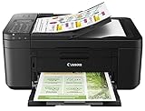 Canon Farbtintenstrahldrucker PIXMA TR4650 Multifunktionsgerät DIN A4 (Scanner, Kopierer, Drucker, Fax, 4800 x 1200 DPI, LCD, WLAN, USB, Apple AirPrint, PIXMA Cloud Link, ADF Duplexdruck) schw