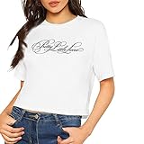 Pretty Little Liars Team Ezra Logo Women's Sexy Exposed Navel Female T-Shirt Bare Midriff Crop Top,White XL