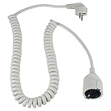 as - Schwabe Spiralleitung, 1m auf 2,5m dehnbares Spiral-Kabel mit Schutzkontaktwickelstecker & Schutzkontaktkupplung, 230 V, 16 A Verlängerungskabel, IP20, weiß, 70412