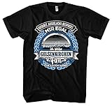 EIN Leben lang Gelsenkirchen Herren T-Shirt | Stadt - Gelsenkirchen Skyline - Fussball - Sport - Gelsenkirchen Shirt - Ultras |Schwarz (S)