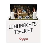 GUF Weihnachts-TEELICHTER Motiv T014: Krippe für Stumpen- & Teelichter geeignet/