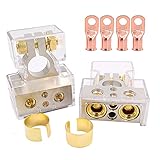 Kaimeilai 2 Stück Terminal Klemmen, Batterieklemmen Kit, Batterieklemmen, Batterieanschlüsse Klemmen, Positiv und Negativ Battery Terminal Anschlussstecker, für Boot KFZ Wohnmobil Wohnwagen Anhäng