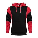 Asija Herren Hoodie Casual Patchwork Pullover Kapuzenpullover Reißverschluss Langarm Farbblock Sweatshirt Sport Hoody Tops mit Tasche für Herren Damen Sportjacke Outdoorjack