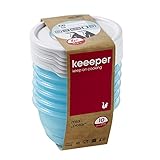 keeeper Tiefkühldosenset 6-teilig, Wiederbeschreibbarer Deckel, 6 x 200 ml, Ø 9,5 x 5 cm, Mia Polar, Eisblau Transp