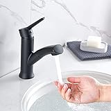 Auralum Wasserhahn Waschbeckenarmatur Ausziehbar,Einhebelmischer Mischbatterie Waschtischarmatur für B