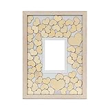 Lumaland Gästebuch aus Holz mit Fotorahmen in der Mitte + 75x individuell gestaltbare Holzherzen - Holzrahmen, Bilderrahmen zum Befüllen - Für Hochzeiten, Geburtstag