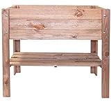 mgc24® Hochbeet - Kiefernholz Dunkelbraun rechteckig, für Garten/Terrasse/Balkon - 80 x 37,6 x 78 cm mit Ablag