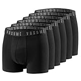 VOSUME Herren Premium Boxershorts - 6 Paar Sportliches Design Perfekte Passform, L, Schwarz (6 Paar)