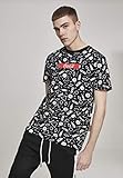 MERCHCODE Herren Coca Cola AOP Box Logo Tee T-Shirt, Black, L