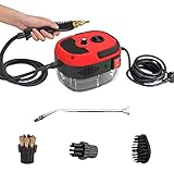 Hand Drums Dampfreiniger Teppichboden und Polster Dampfreiniger for Home Verwendung Couch Cleaner Maschine Tiefreiniger Hochdrucktemperatur Dampfer 2500W for Autoböden (Color : Red)