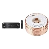 Yamaha Elektronik Europa GmbH RS202DBL Stereo-Receiver DAB, Schwarz & AmazonBasics 16-Gauge Speaker Wire - 100 F