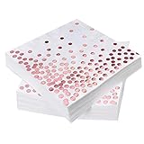 iZoeL 60 Servietten Rose Gold Dots 33 x 33cm 3-lagig Golden Foiled Papierservietten Paper Napkins für Party (Rose Gold) (Rosegold)