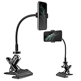 Zacro Schwanenhals Handy Handyhalterung,Handyhalter mit Kardanischer Klammer Universal Flexible,Adapter und Schraube Multifunktional Handyständer für 6-8 Zoll Telefon,Schw