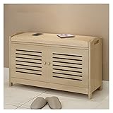 hanxiaoyishop Schuhregal Schuhgestell 3-Schicht einstellbar Schuhregal Lagerregal Doppeltürbankschuh Veränderung Organizer Kanal Sitzhocker Schuhwechselgestell Shoe Rack (Color : B)