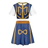 Yesgirl Sportswear Sets Für Damen T-Shirts Und Kurze Röcke Hunter X Hunter Anime Pulli 3D Druck Kurzarm Shirt Mit Rock Mode Cosplay 2 Stück Bekleidungsset Outfit O Blau XS