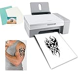 Cubic Coating Temporäres Tattoo Papier A4 Größe (210x297mm) DIY Tattoo Folie Zum Bedrucken Transfer Decal Papier für Tintenstrahldrucker (Transparent, 5)