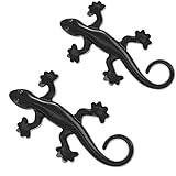 QZWXEC 3D Auto Sticker Antistatik Auto Aufkleber, 2 Stück Geckos Anti Statik Auto statische,Elektrizität Eliminator Magnet Autoaufkleber,Spannungsentlader Winter Antistatischer Autozubehör (Schwarz)