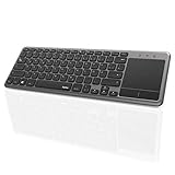 Hama Funktastatur mit USB-Empfänger (kabellose Tastatur mit Touchpad für Smart TV, Laptop, PC, PS3, PS4 und Xbox One, leises Keyboard, flach und ergonomisch, Reichweite bis 10m) schw