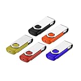 5 Stück 2GB USB Stick ,Fesaymi 2.0 USB-Flash-Laufwerk Mehrfarbig Speicherstick 360 ° Drehun Hi-Speed Memory Stick Mit Schlüsselband (2GB, 5PCS)