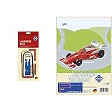 Pebaro Siva Toys_703P mit Vorlage, 16-teilig & 352/4S Laubsägevorlage aus Sperrholz Motiv Rennwagen 3D