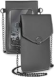 moex Handytasche zum Umhängen für alle Sony Xperia - Kleine Handtasche Damen mit separatem Handyfach und Sichtfenster - Crossbody Tasche, Dunkelg