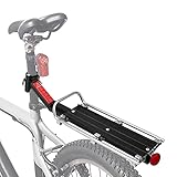 Achort Mountainbike Gepäckträger, Einstellbare Universal Aluminiumlegierung Fahrrad Gepäckträger Schnellverschluss Fahrradgepäckträger mit Gummizug Tragkraft: 9 kg/