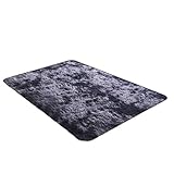 HSKB Flauschiger Hochflor Shaggy Teppich Weich Flauschig Wohnzimmer Spielmatte Rutschfest Kriechende Matte für Wohnzimmer/Schlafzimmer Kinderzimmer oder Flur Läufer (120x60cm) (Marine)