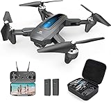 DEERC D10 Faltbare Drohne mit Kamera für Erwachsene 720P HD FPV Live Video, Tap Fly, Gestensteuerung, Selfie, Höhenhaltung, 3D Flips, Quadcopter für Kinder Anfänger mit 2 Batterien 24 M