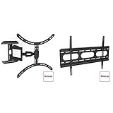 Hama TV-Wandhalterung (neigbar, schwenkbar) schwarz & TV-Wandhalterung (für Fernseher von 37 bis 90 Zoll (94 cm bis 229 cm Bildschirmdiagonale), Wandabstand nur 2,5 cm, max. 75 kg) schw