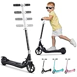 Elektro Scooter für Kinder, Elektro Kinderroller ab 6 bis 12 Jahren, Electric Roller 8 km/h, 5.5' Vollreifen, 5 km Langstrecke, bis 110LBS, Schw